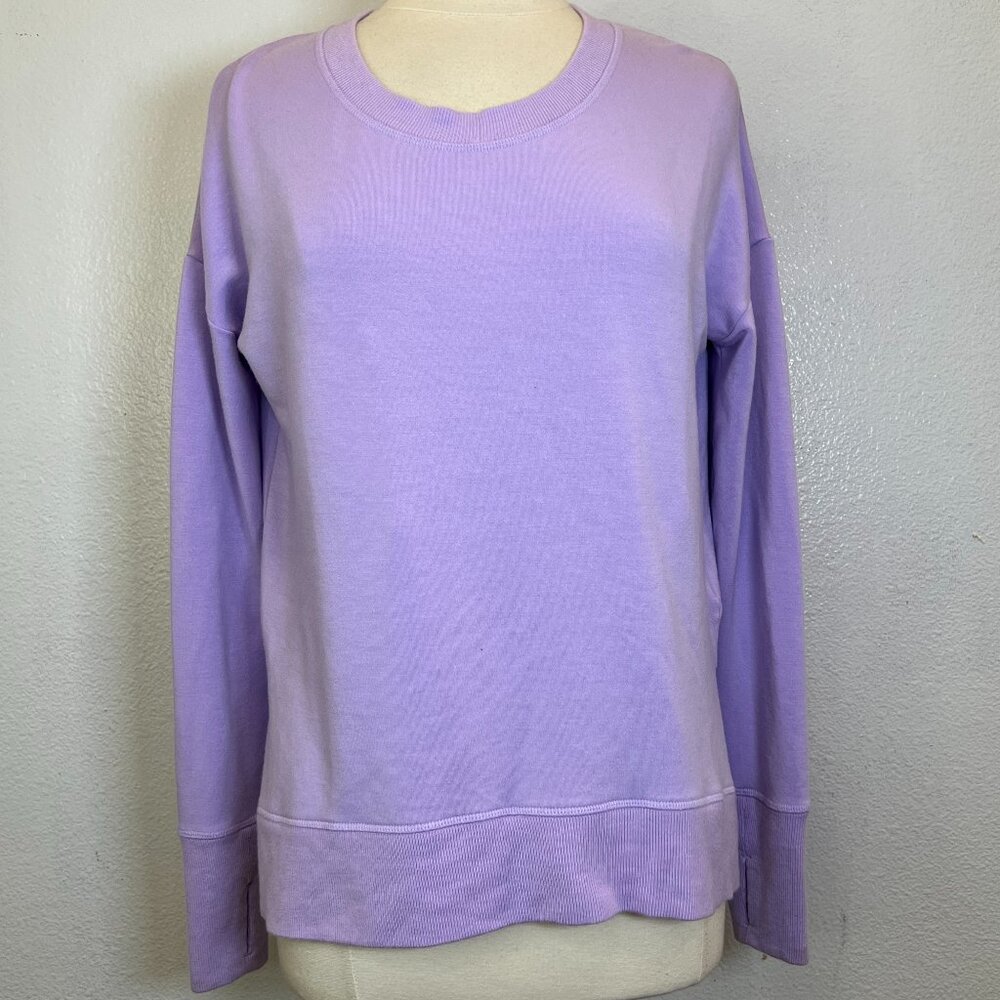 Athleta Coaster Luxe Sweatshirt Thumbholes Purple Lavender Womens Size‎ S